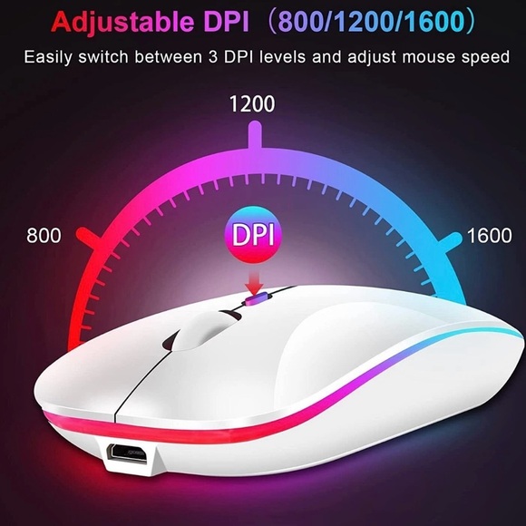 Brand New RGB Wireless Mouse LED Gaming Mouse Bluetooth Rechargeable - Picture 10 of 14